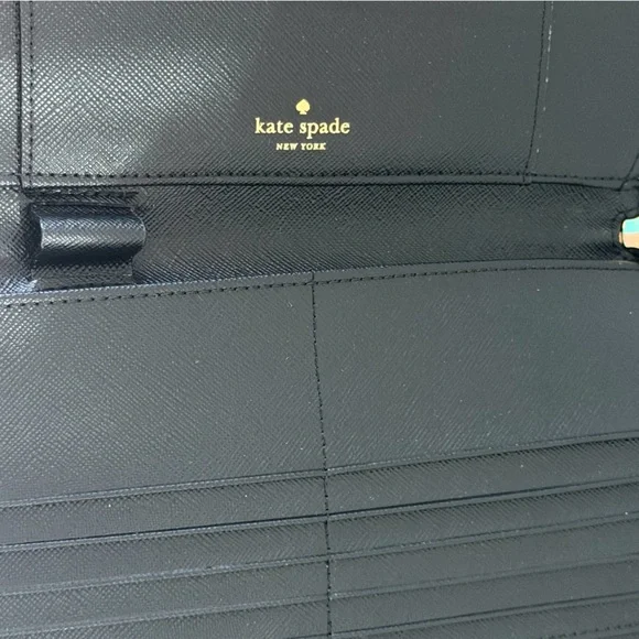 kate spade Black Zip Wallet with Gold Plaque - Picture 7 of 8